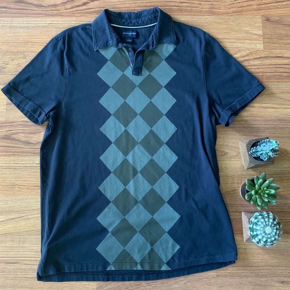 Banana Republic argyle polo / Sz L / Very Nice